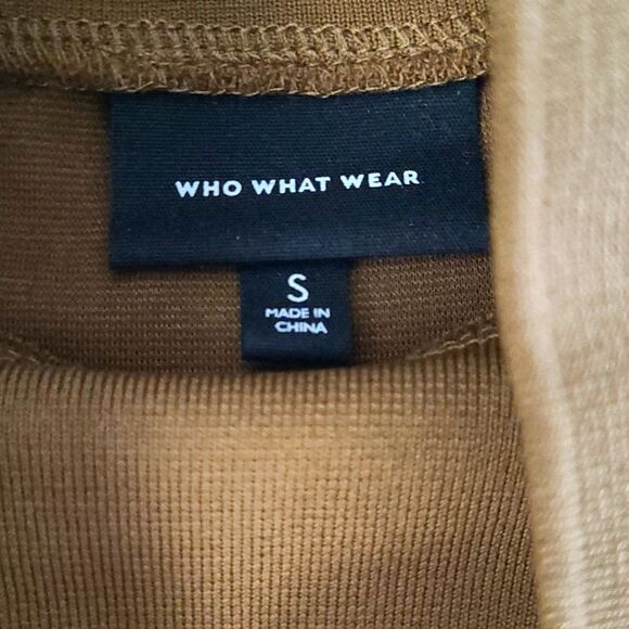 Who What Wear Women's Small Shirt Dress Brown Ruffle Long Sleeve Mock Neck Boho - Picture 9 of 16